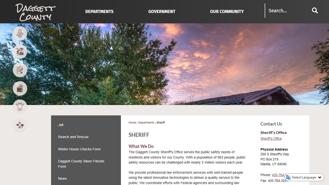 Sheriff | Daggett County, UT - Official Website