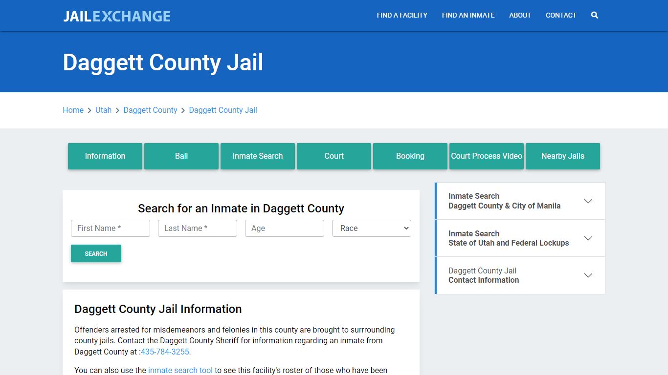 Daggett County Jail Roster Lookup, UT, Inmate Search